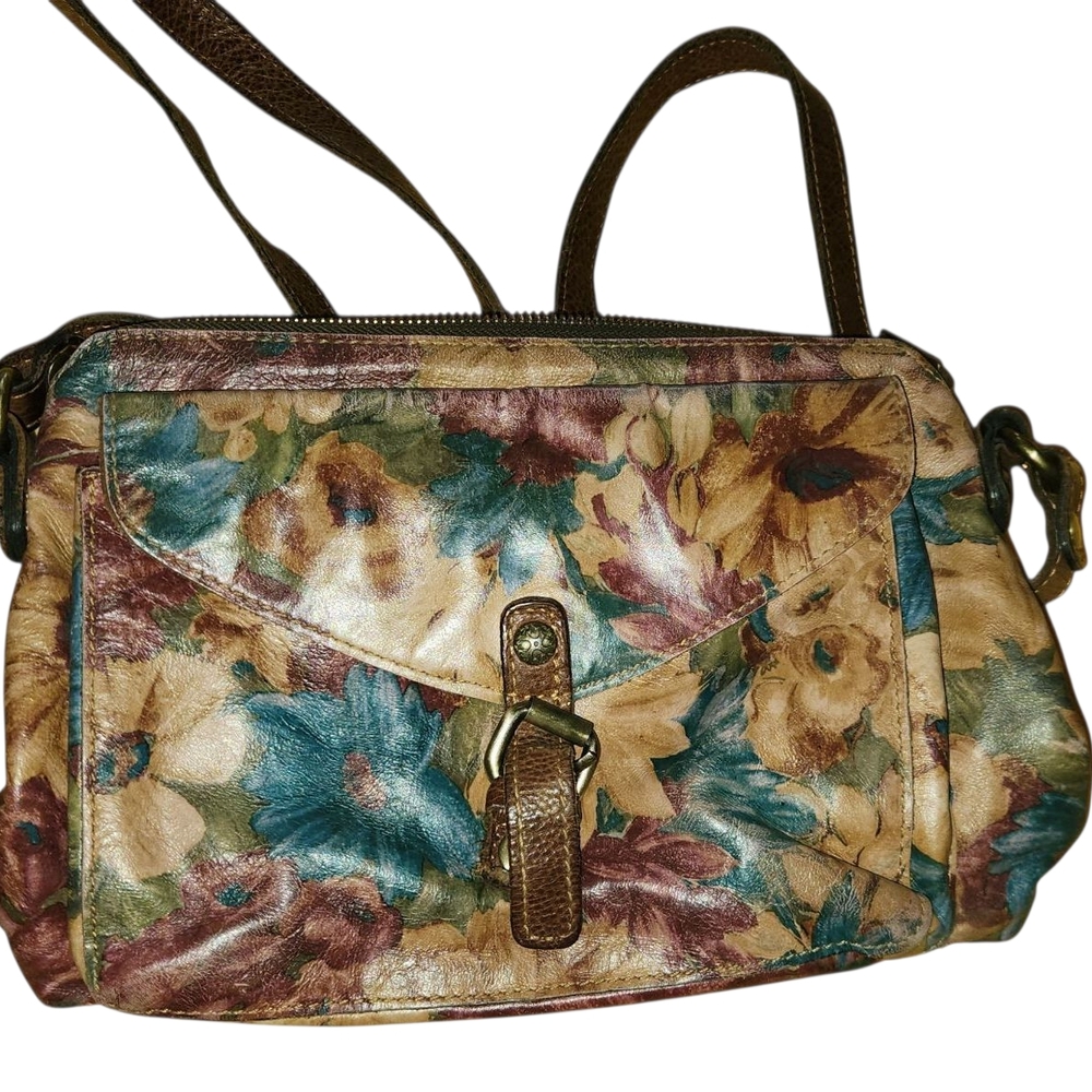 Floral Leather Shoulder Bag